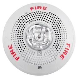 Speaker Strobe, Standard-candela, Outdoor, Ceiling Mount, with Backbox, White - System sensor