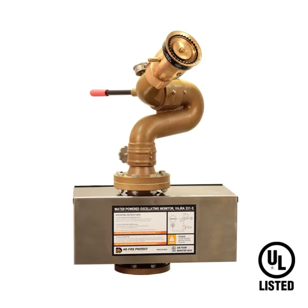 HD Water Powered Oscillating Monitor,4" inlet, cast Bronze waterway, bronze swivel joint, manual lock for horizontal &amp; vertical movement, Stainless Steel gearbox